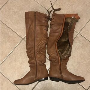 Dream Pairs Copper Lace Up Knee-High Boots